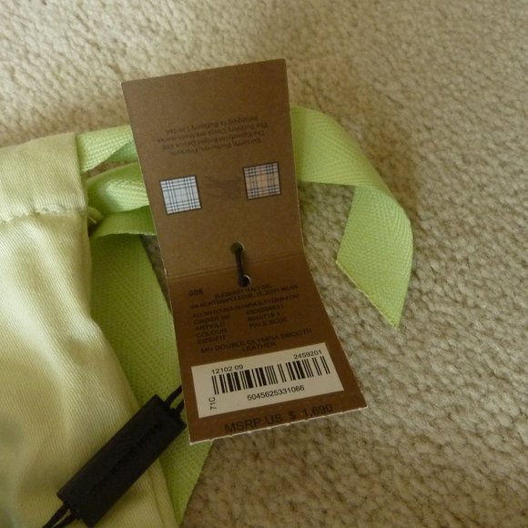 BURBERRY Mini Double 'Olympia' Logo Leather Bag in Pale Blue (NEW) - Picture 10 of 12